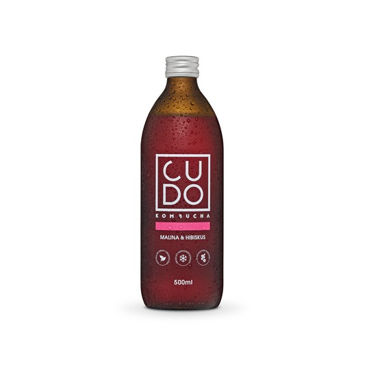 Cudo - Kombucha Malina i Hibiskus 500ml -zdjęcie numer 1