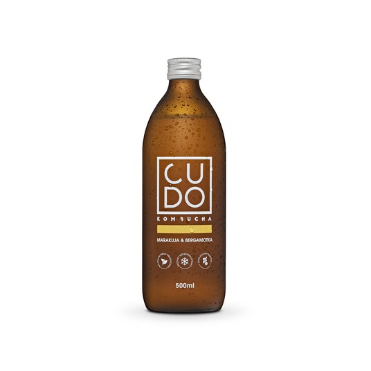 Cudo - Kombucha Marakuja i Begamotka 500ml -zdjęcie numer 1