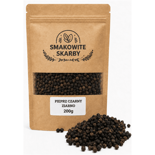 Smakowite Skarby - Pieprz czarny ziarno 200g -zdjęcie numer 1