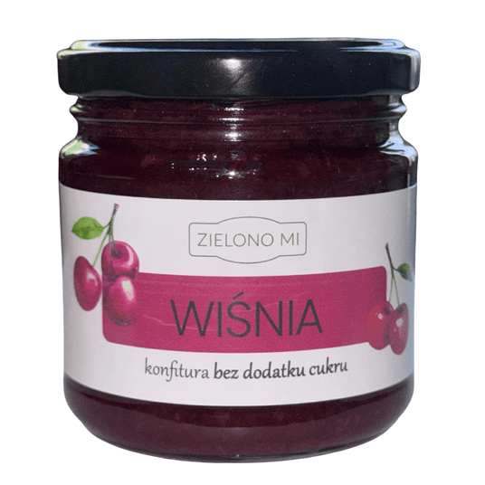 ZielonoMi - Konfitura - Wiśnia bez cukru 210g -zdjęcie numer 1