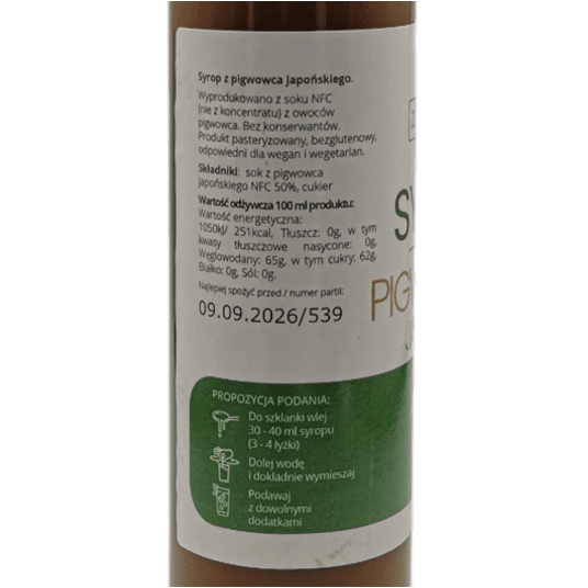 ZielonoMi - Syrop z pigwowca japońskiego 250ml -zdjęcie numer 3