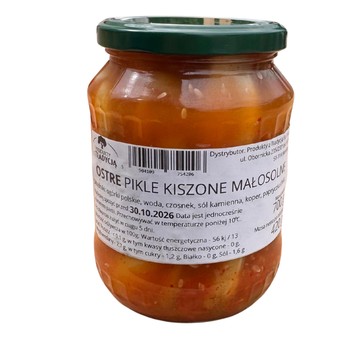 PzT - Ostre pikle kiszone małosolne, 420g, szkło