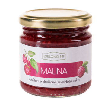 ZielonoMi - Konfitura - Malina niskosłodzona 200g